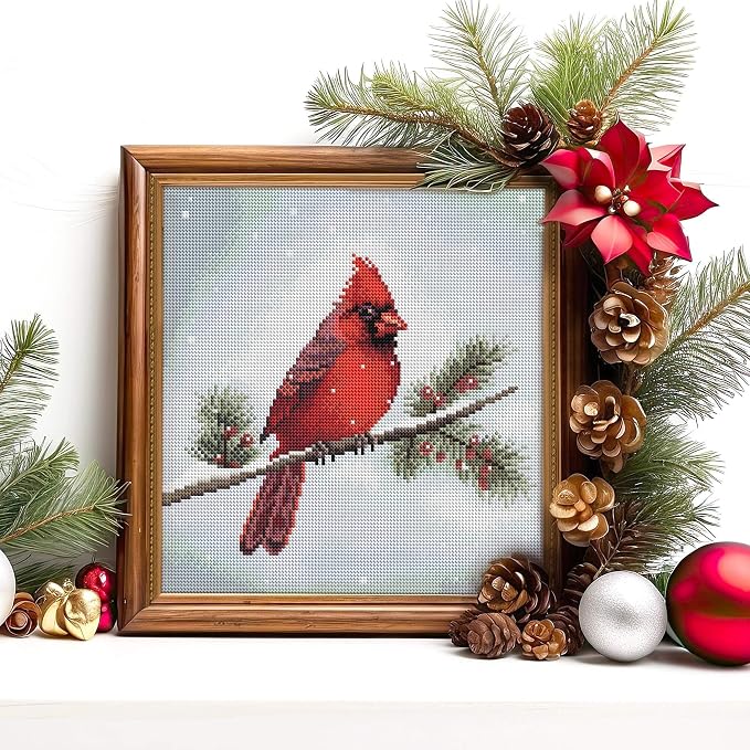 DIAMOND ART CLUB Winter Cardinal Diamond Art Kits for Adults