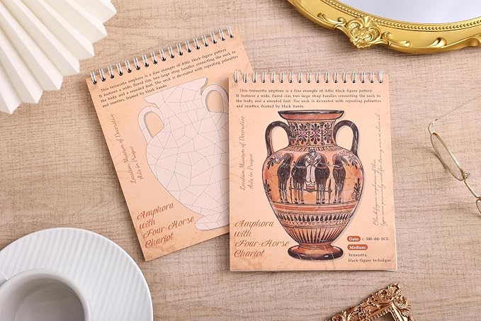 10 World Cultural Antiquities Puzzle Sticker Book, Artifact Restoration Theme Vintage Egypt Crown Mask Pattern, Leisure Relaxation Entertainment Stickers Book for Women Men Adults Teens Antique Lover