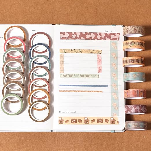 Mr. Pen- Washi Tape Set, 21 Rolls, Assorted Sizes, 5 Yards/Roll | Washi Tape for Scrapbook, Arts, Crafts, Journals and Planners, Vintage Charm Design