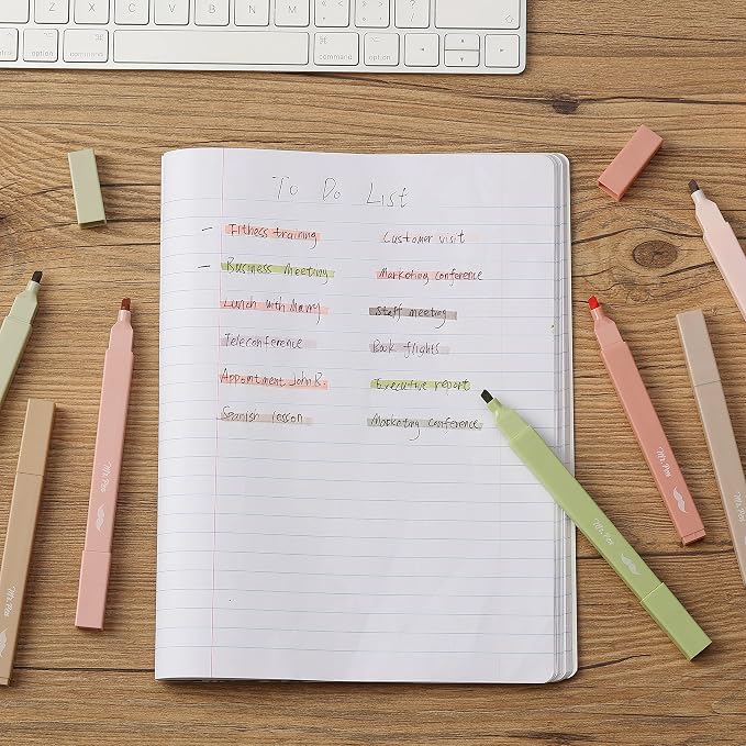 Mr. Pen- Aesthetic Highlighters No Bleed, 8 Pack, Boho Colors, Chisel Tip | Cute Highlighters Assorted Colors for Journaling, Highlighting, Underlining, Fast Dry, Back to School Supplies