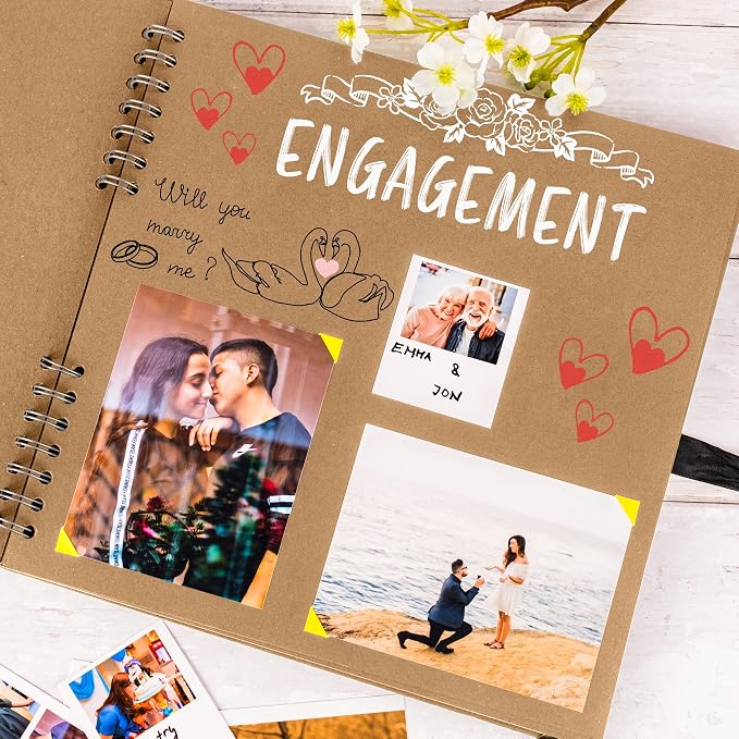 Scrapbook Album, 80 Pages, 11 x 11 Inch, Brown Photo Album, Scrap Book | Hardcover with Thick 200 GSM Kraft Paper, Ideal for Your Scrapbooking Albums, Art & Craft Projects (Brown, 11 x 11 Inch)