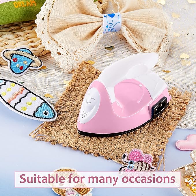 Honoson Mini Craft Iron with Charging Base Tiny,Light Pink