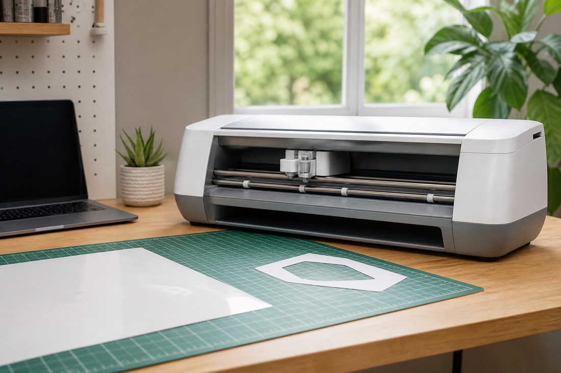 Desktop cutting machine and laptop arranged for a controlled design file check