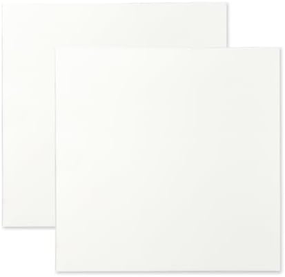 KINGART 809-2 Stretched White Canvas for Painting, 20 x 20 Inch, Pack of 2