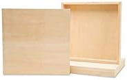 Small Square Wood Canvas 4 x 4 x 1-1/2 inch, Pack of 2 Unfinished Wood Frames, Blank Wooden Signs for Crafts & Home Decor, by Woodpeckers