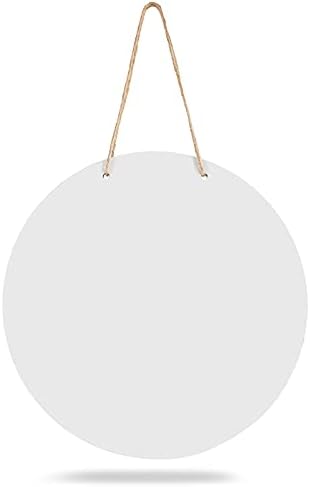 Jetec 1 Piece DIY Door Decor Sublimation Blank Wooden Door Hanger Unfinished Blank Sign Wood Circles for Crafts, Painting, Halloween, Christmas Decor