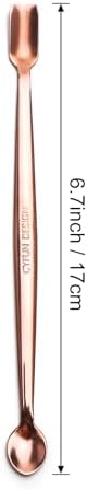 Briartw 5 Pcs Stainless Steel Craft Spoon | Mess-Free Crafting with Dual-Shaped Spoons for Glitter, Embossing Powders, Sequins & Small Embellishments | Rose Gold | 6.7inch Length