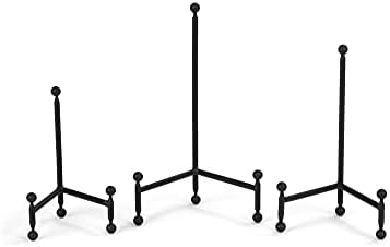 TRIPAR Modern Tripod Easel Display, Black Finish (5.25-Inch Depth, 1 Foot Height) - Lightweight & Durable Design - Perfect for Displaying Decorative Pictures, Artwork, Plates, Tiles, & More (10 Inch)