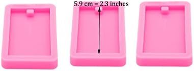 3pc Shiny Rectangle with Hole Resin Silicone Keychain Mould Art DIY Handmade Charms Mold with 10PC Key Ring(DY0575+DY0575+DY0575)
