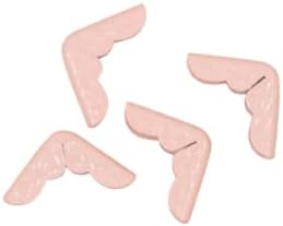 Craftelier - Set of 4 Royal Style Metallic Corner Pieces for Scrapbooking Projects and Other Crafts Such as Albums, Notebooks, Layouts or Planners | Size 15,9 x 4,5 x 3,3 mm - Baby Pink Color