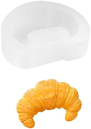 3D Croissant Silicone Mold, Non-Stick Food Shape Candle Molds for Chocolate, Resin, Soap | Cute Bread Fondant Molds for Baking Baby Shower & Birthday Party DIY Crafts‌ (Croissant B)
