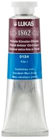Lukas 1862 Professional German Oil Paint, Cerulean Blue Hue 37 mL - w/Beeswax & Non-Yellowing Sunflower Oil, Short Drying Time, Smooth, Outstanding Lightfastness
