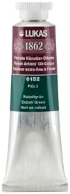 Lukas 1862 Professional German Oil Paint, Colbalt Green 37 mL - w/Beeswax & Non-Yellowing Sunflower Oil, Short Drying Time, Smooth, Outstanding Lightfastness