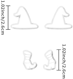 Xaekicr Halloween Witch Hat and Boots Polymer Clay Cutters – 2pcs Clay Earring Cutters for Halloween Jewelry Making – Clay Tools for Polymer Clay Molds