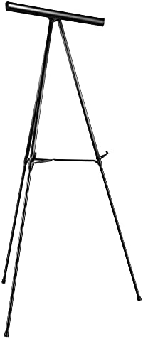 Amazon Basics Height Adjustable Aluminum Flipchart Easel Stand, Portable, for Whiteboard, Flip Chart, Poster Boards, Paper Pads and Signage, 35 x 2 x 28 Inches, Black