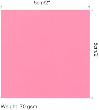 MECCANIXITY 50 Sheet Origami Paper Double Sided Fluorescent Pink 2x2 Inch Square Sheet for Art Craft Project, Beginners, Gifts Decor