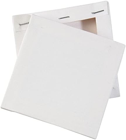 iDIY Stretched Canvas Board 4 x 4 (Set of 12) 5/8" - Classic White Blank, Pre Primed for Oils or Acrylics, 100% Cotton, Acid Free - Professional Grade for Painting or Art Project, Craft, Mixed Media