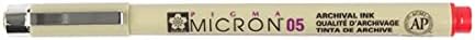 SAKURA PIGMA MICRON 05 FINELINER PEN, 0.45MM LINE WIDTH, PACK OF 2 (Red)