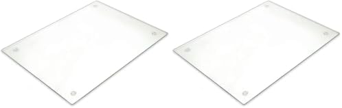 Tempered Glass Cutting Board – Long Lasting Clear Glass – Scratch Resistant, Heat Resistant, Shatter Resistant, Dishwasher Safe. (Large 12x16) (Pack of 2)