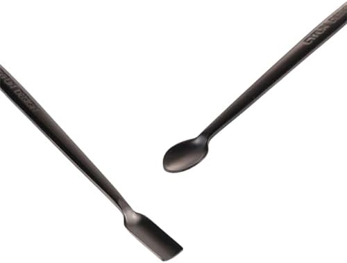 Briartw 5 Pcs Stainless Steel Craft Spoon | Mess-Free Crafting with Dual-Shaped Spoons for Glitter, Embossing Powders, Sequins & Small Embellishments | Colorful,Black,Silver | 6.7inch Length