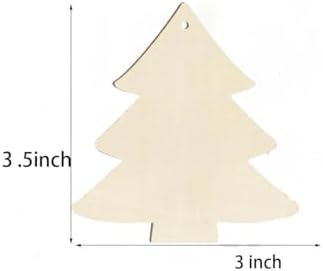 Wooden Christmas Tree Decorations 10pcs Blank Wood Ornaments, 3.5x3x0.12 in Used for Painting and Decoration DIY Technology, Hanging skrnrhrery