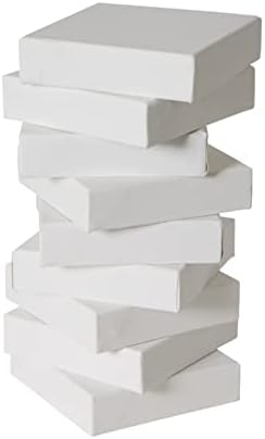 Creative Mark The Edge Deluxe Cotton 1-1/2" Deep Stretched Canvas for Painting, 5x5 Pack of 45, 14oz. Primed Weight, Universal Archival Priming, Medium Tooth, Frameless Artwork Canvas for Painters