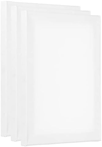 PATIKIL Paint Canvases Panel for Painting, 3 Pack 7x9 Inch Rectangle Wood Frame Stretched Blank Art Board Panels for Acrylic, Oil, Tempera Painting, White