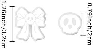 Xaekicr Skull Bow & Cartoon Skeleton Polymer Clay Cutters – Halloween Clay Earring Cutters for DIY Earrings – Cute Polymer Clay Molds for Jewelry Making – Clay Tools for Craft Lovers