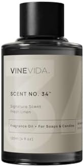 VINEVIDA [4oz] Fresh Linen Fragrance Oil for Candle Making and Soap Making - Premium Candle Scents for Soy Candles