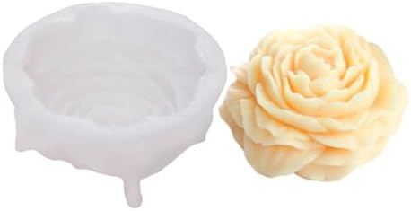 3.5In Peony Flower Silicone Candle Mold for Soap Resin Wedding Decor Craft