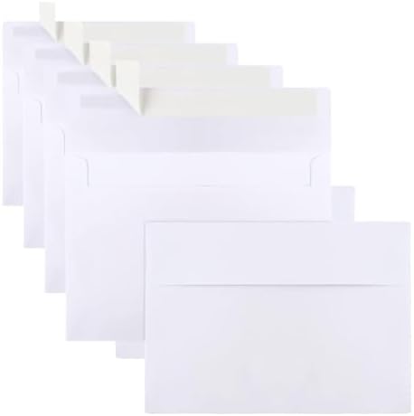 200 Packs 5x7 Envelopes, White A7 5x7 Envelopes for Invitations, Printable, Self Seal for Weddings, Photos, Postcards, Greeting Cards, Mailing