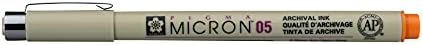 SAKURA PIGMA MICRON 05 FINELINER PEN, 0.45MM LINE WIDTH, PACK OF 2 (Orange)