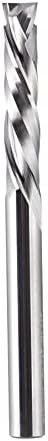 SpeTool Spiral Compression Router Bits 1/4" Shank,1-1/4Inch Cutting Length, Extra Long 3 Inch OVL,Carbide UP Down CNC Router Bits End Mill for Wood Mortises Carving Engraving