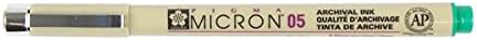 SAKURA PIGMA MICRON 05 FINELINER PEN, 0.45MM LINE WIDTH, PACK OF 2 (Green)