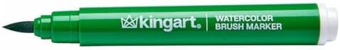 KINGART Brush Tip Watercolor Illustration Markers With Case, 12 Colors, Wide Barrel for Easy Hold, Water-based Non-Toxic Ink, Soft Flexible Tip for Graphic, Sketch, Comic Art, Manga & Lettering