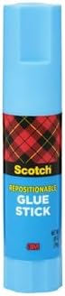 Scotch Removable Restickable Glue Stick, .49oz, Repositionable Stick, 4 Pack
