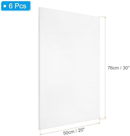PATIKIL Stretched Canvas, 6 Pcs 30" x 20" Rectangle Canvas for Painting Blank Primed Canvas Cotton Canvas Panels for Acrylics Oil Watercolor Paints, White