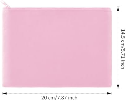 Gejoy 10 Pack Blank Canvas Cosmetic Bags Zipper Pouch DIY,M,Pink