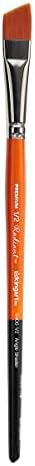 KINGART Premium Radiant 6400-1/2 Angular Shader Series Artist Brush, Synthetic Taklon Hair, Short Handle, for Acrylic, Oil and Watercolor Painting, Size 1/2"