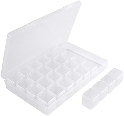 Gem Organizer, Segbeauty Clear Bead Container 28 Compartments with Secure Lids, Removable Tiny Jewelry Storage Box, Transparent Jewelry Organizer for Seeds Craft Making Accessories