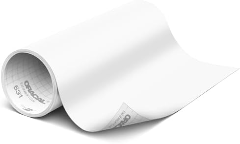 ORACAL 631 Matte White Vinyl Durable Roll Easy to Weed Permanent Adhesive Craft Vinyl for Plotting Machines, Decals & DIY Projects 12” x 10ft