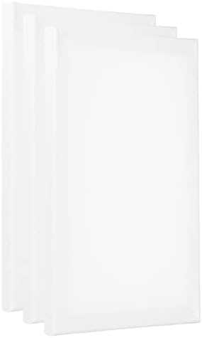 PATIKIL Paint Canvases Panel for Painting, 3 Pack 8x12 Inch Rectangle Wood Frame Stretched Blank Art Board Panels for Acrylic, Oil, Tempera Painting, White