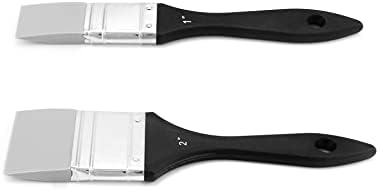 QWORK Paint Brush, Silicone Color Shaper Brush, 2 Pcs (1 inch,2 inch) Solid Flat Flexible Acrylic and Water Based Painting Tool for Move and Remove Acrylic Paints