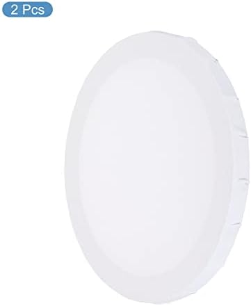PATIKIL Paint Canvases Panel for Painting, 2 Pack 8x8 Inch Round Wood Frame Stretched Blank Art Board Panels for Acrylic, Oil, Tempera Painting, White