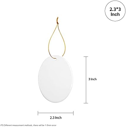 PYD Life 25 PCS Sublimation Blanks Ornaments Ceramic White 3" Oval