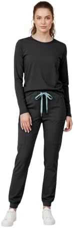 Med Couture Luma Jogger Scrub Pants for Women with Rib Knit Waistband
