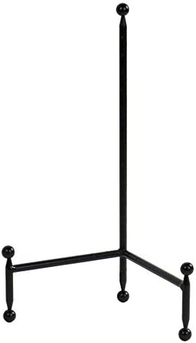 Red Co. Decorative Tripod Plate Stand and Art Holder Easel in Black Finish - 14" h