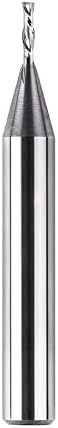 SpeTool 1/16" Cutting Diameter Downcut Spiral Router Bit with 1/4" Shank 1/4" Cutting Length 2" OVL, Solid Carbide Wood Router Bits CNC Plunge Slot Cutting