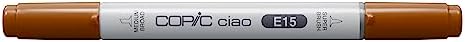 Copic Markers E15 Ciao with Replaceable Nib, Dark Suntan