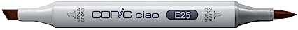 Copic Markers E25 Ciao with Replaceable Nib, Caribe Cocoa